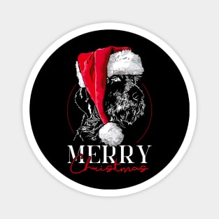 Santa German Wirehaired Pointer Merry Christmas dog Magnet